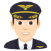 👨🏻‍✈️ man pilot: light skin tone display on JoyPixels